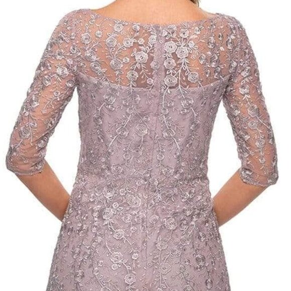 NWT La Femme 27981SC Lace Mother of the Bride Dress Pink Size 16 - Picture 3 of 7